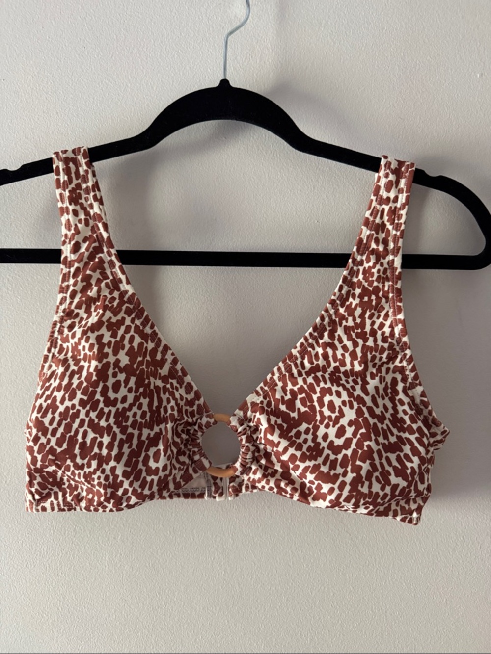 Old Navy Brown and White Animal Print Summer Swimsuit Bikini Top